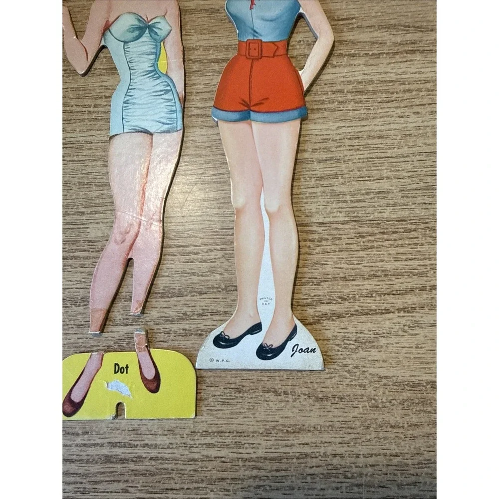 Vintage Paper Dolls 2 Dolls Multiple Clothes 1950s